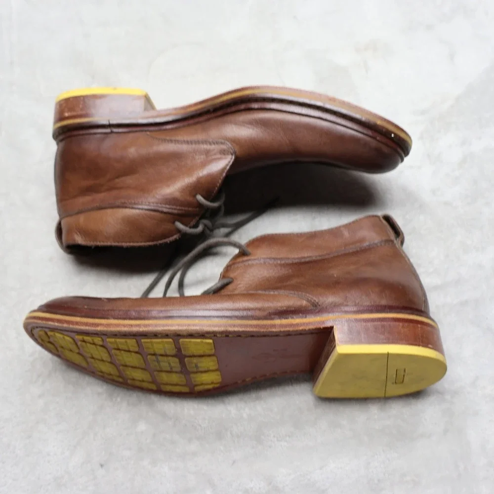 Cole Haan Mens 9.5M Chukka Boots Brown Leather Lace Up Classic Casual C11080